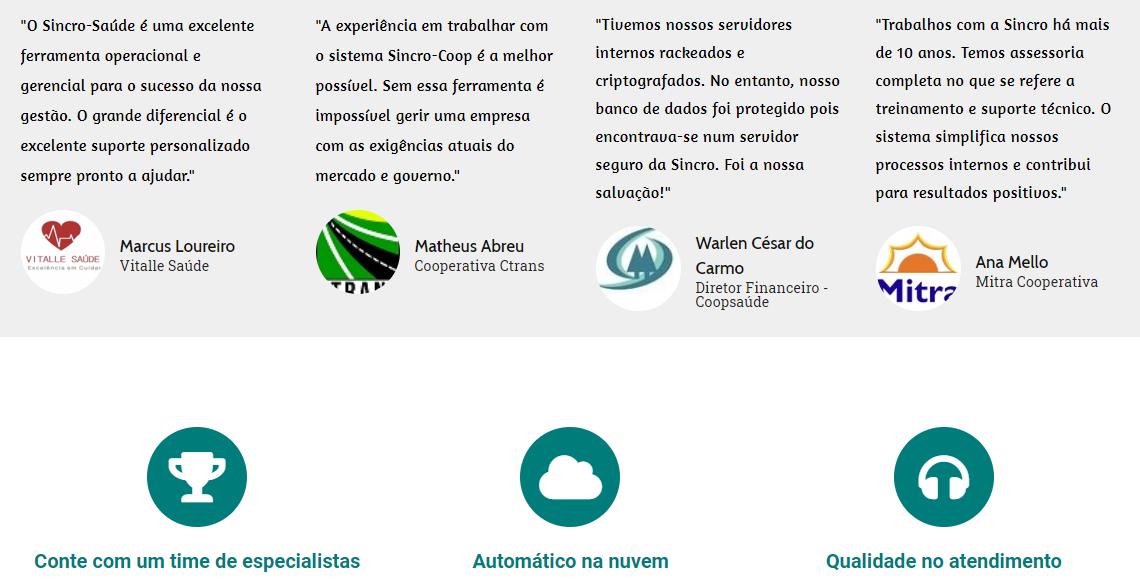 Benefícios dos sistemas de gestão Sincro