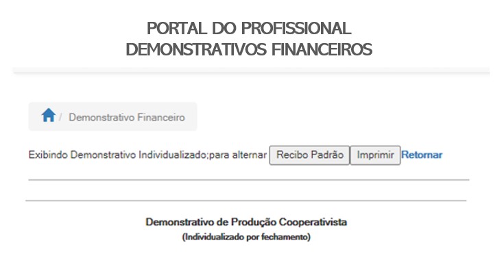Portal do Profissional: demonstrativo financeiro